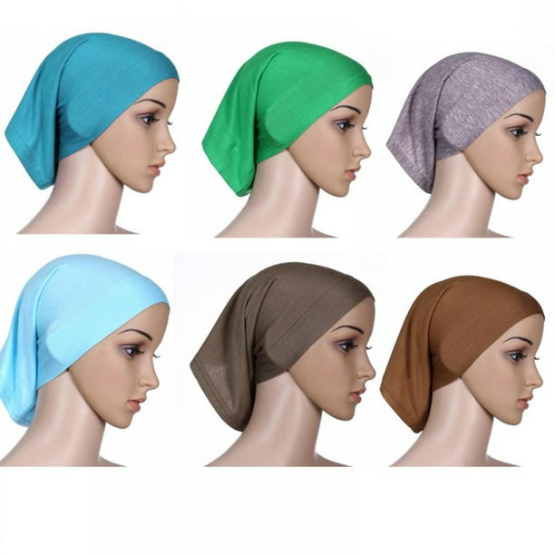 Women Muslim Islamic Solid Cotton Hijab Cap Head Under Scarf Shawl Turban NEW
